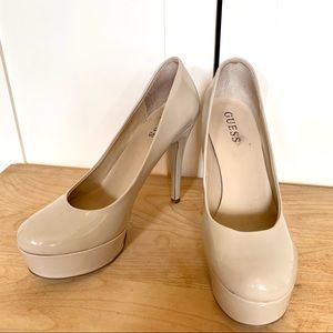 Guess patent leather platform stiletto heels